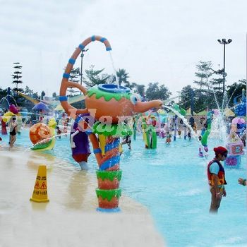 Fiberglass water splash pad-spray teapot DP-XPFRP65
